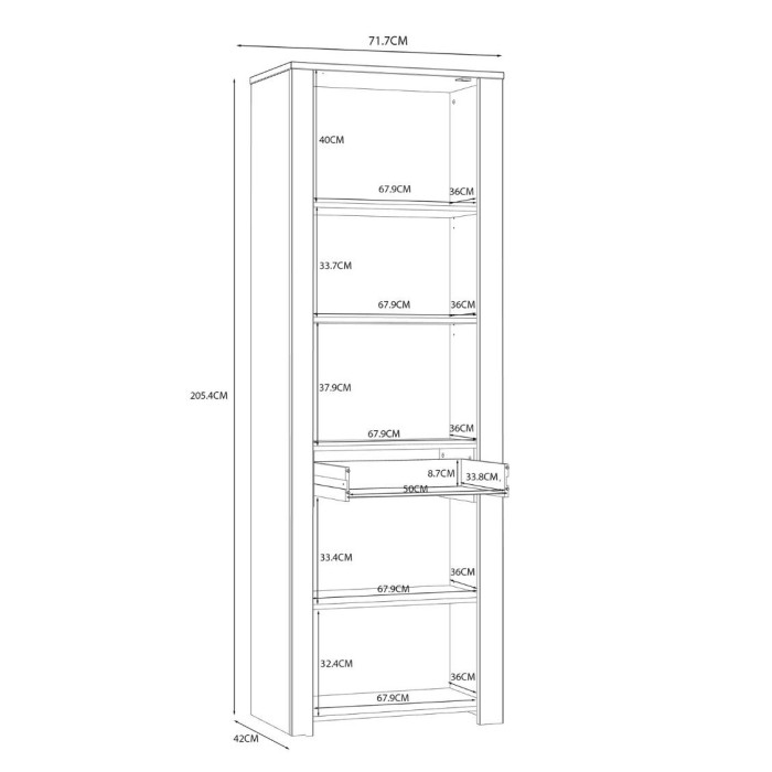 Vitrina alta 1 puerta ODIN