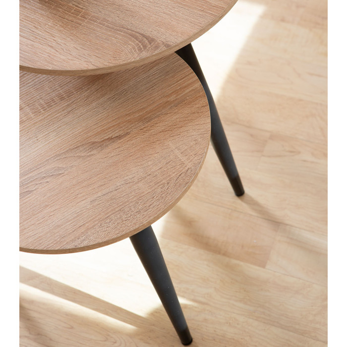 Set 2 mesitas auxiliares redondas DANDI