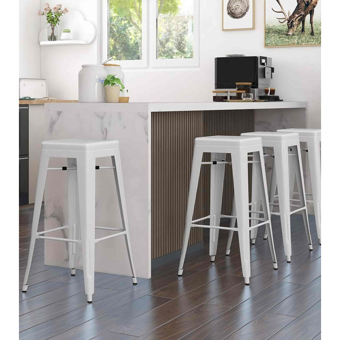 Taburetes metálicos industrial pack de 4 unidades
