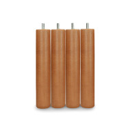 Pack 4 patas de somier forma cilíndrica en madera