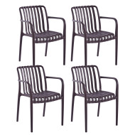Silla Serena pack de 4 sillas con brazos de polipropileno