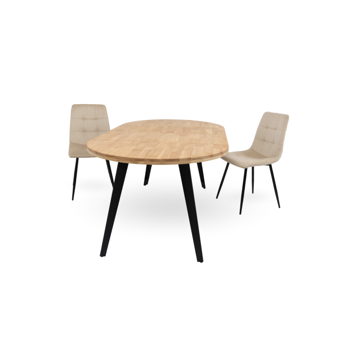 Mesa comedor redonda extensible industrial BERGI