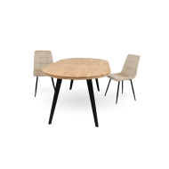 Mesa comedor redonda extensible industrial BERGI