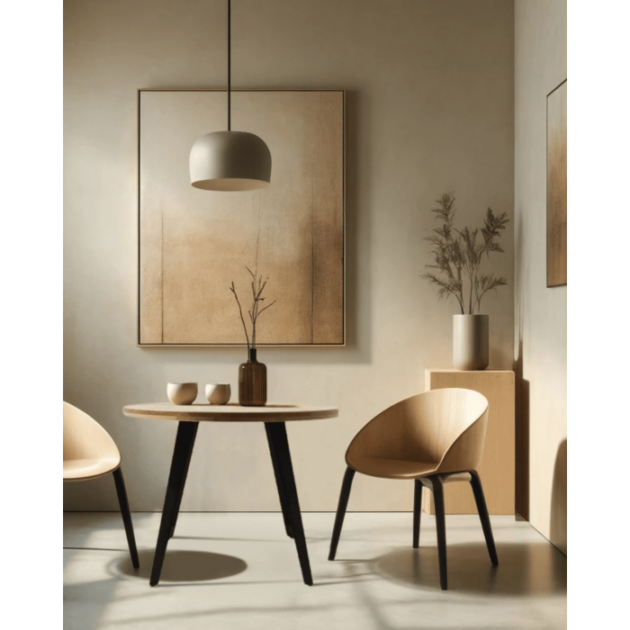 Mesa comedor redonda extensible industrial BERGI