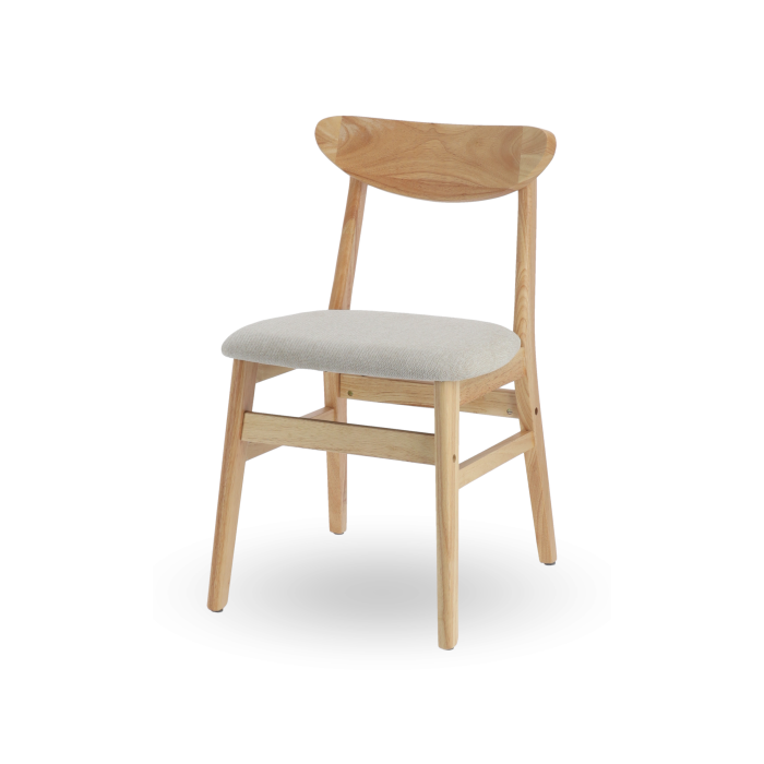 Elegante Pack de 2 Sillas de Comedor Dover - De tela y Madera Natural