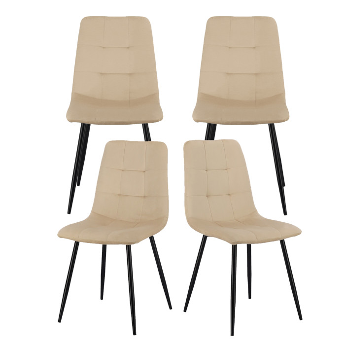 Pack de 4 sillas de comedor de terciopelo ASTRID