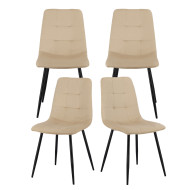 Pack de 4 sillas de comedor de terciopelo ASTRID