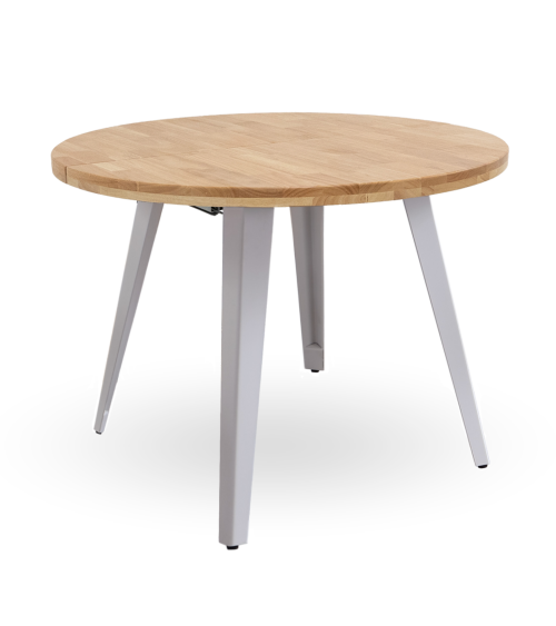 Mesa comedor redonda extensible industrial BERGI