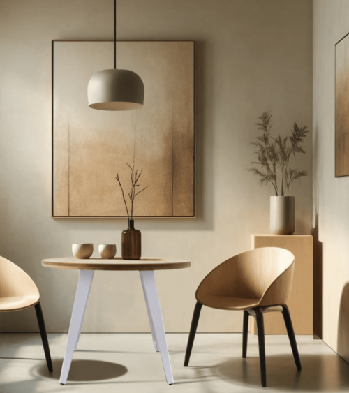 Mesa comedor redonda extensible industrial BERGI