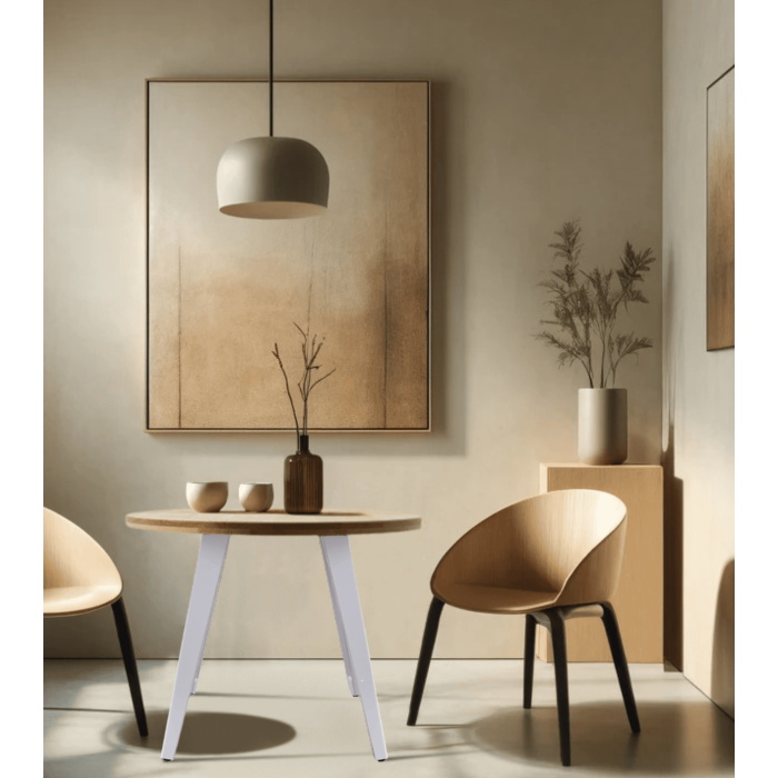 Mesa comedor redonda extensible industrial BERGI