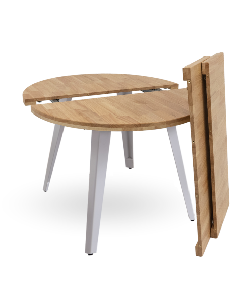 Mesa comedor redonda extensible industrial BERGI