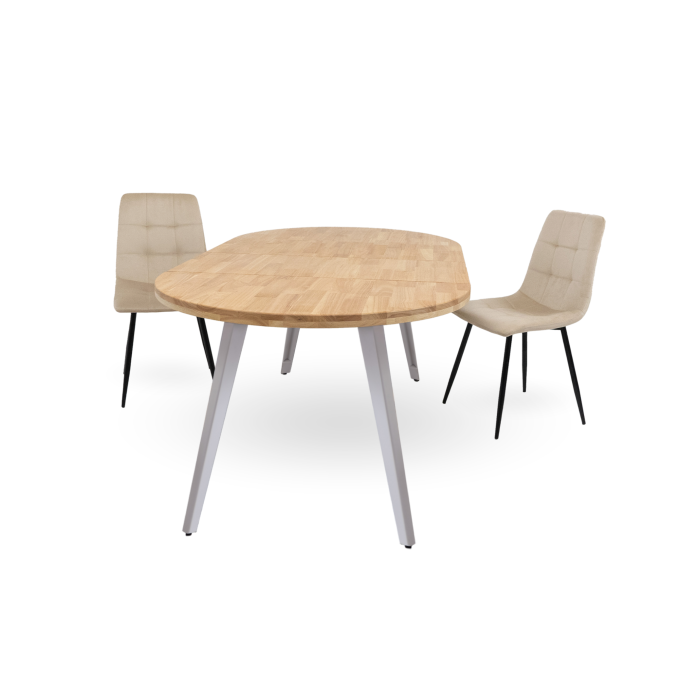 Mesa comedor redonda extensible industrial BERGI