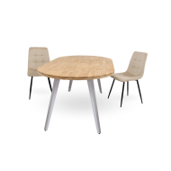 Mesa comedor redonda extensible industrial BERGI