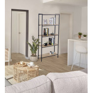 Estantería Basic – Diseño moderno con estructura metálica y madera de roble