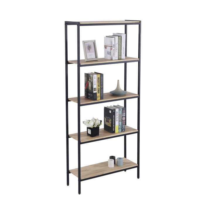 Estantería Basic – Diseño moderno con estructura metálica y madera de roble