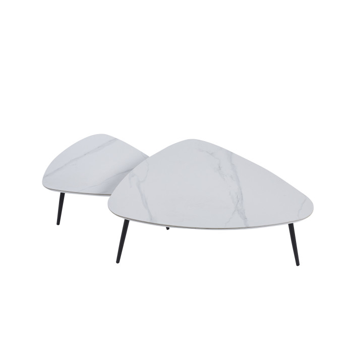 Mesa de centro Island – Juego de 2 mesas nido con acabado cerámico