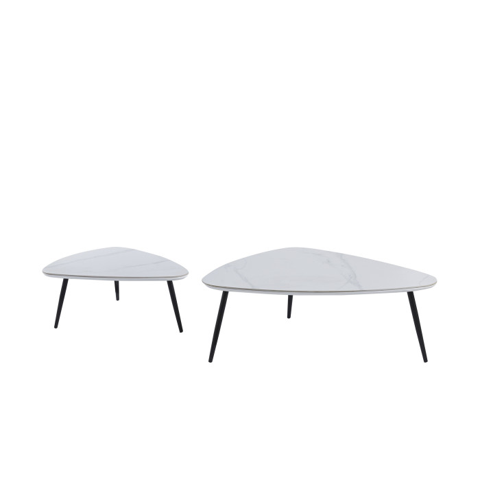 Mesa de centro Island – Juego de 2 mesas nido con acabado cerámico