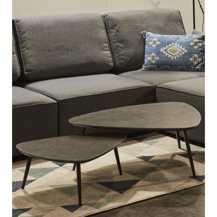 Mesa de centro Island – Juego de 2 mesas nido con acabado cerámico