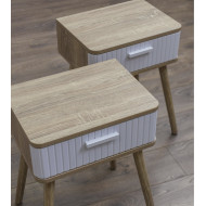 Mesita de noche Talía – Diseño nórdico con cajón decorativo