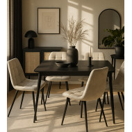 Pack de 4 sillas de comedor de terciopelo ASTRID