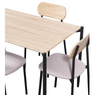 Pack Nairobi – Mesa y 4 sillas estilo industrial en roble y negro