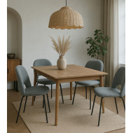 Sillas de comedor CECILE – Pack 4 uds. | Diseño elegante y tapizado cómodo