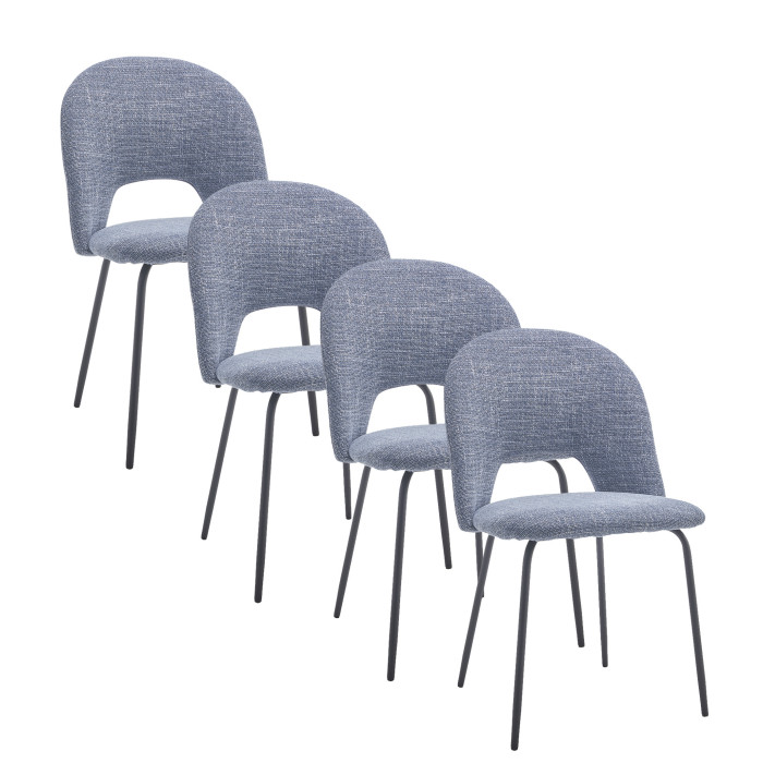 Sillas de comedor CECILE – Pack 4 uds. | Diseño elegante y tapizado cómodo