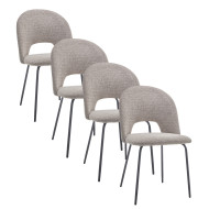 Sillas de comedor CECILE – Pack 4 uds. | Diseño elegante y tapizado cómodo