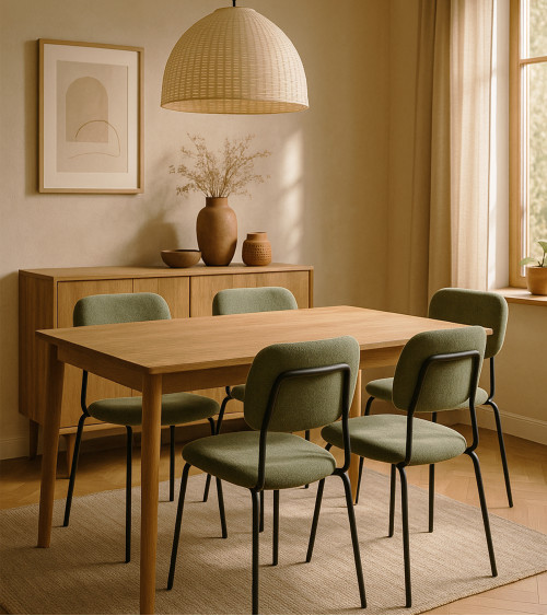 Pack 4 sillas Tull – Apilables, tapizadas y modernas