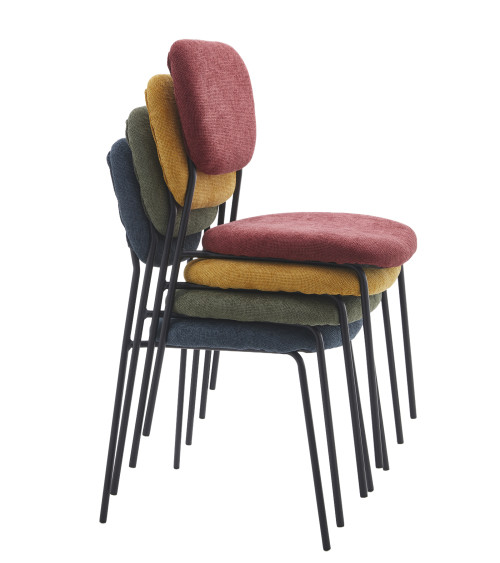 Pack 4 sillas Tull – Apilables, tapizadas y modernas