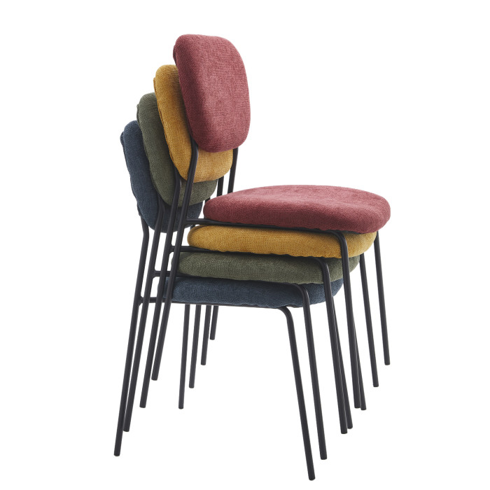 Pack 4 sillas Tull – Apilables, tapizadas y modernas