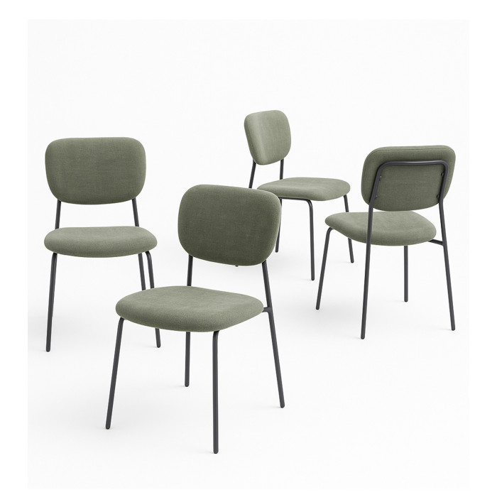 Pack 4 sillas Tull – Apilables, tapizadas y modernas