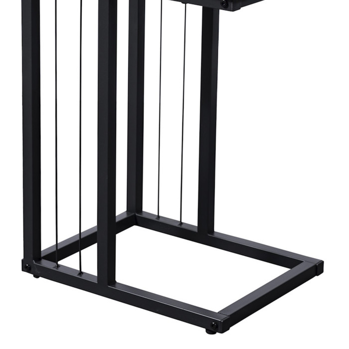 Mesa Auxiliar Aruba – Roble y metal negro, diseño compacto