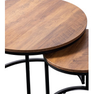 Set de mesas Kio – Mesas auxiliares redondas en negro y roble