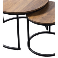 Set de mesas Kio – Mesas auxiliares redondas en negro y roble