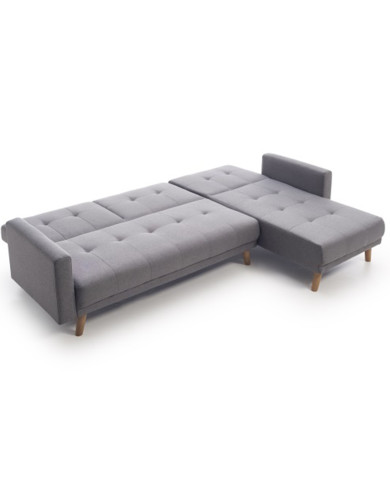 Sofá Abu – Chaiselongue cama con módulo reversible en gris Sofá Abu – Chaiselongue cama con módulo reversible en gris