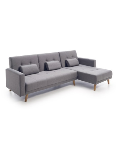 Sofá Abu – Chaiselongue cama con módulo reversible en gris Sofá Abu – Chaiselongue cama con módulo reversible en gris