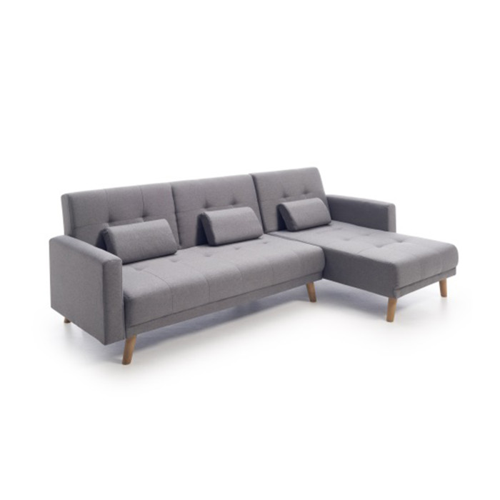 Sofá Abu – Chaiselongue cama con módulo reversible en gris