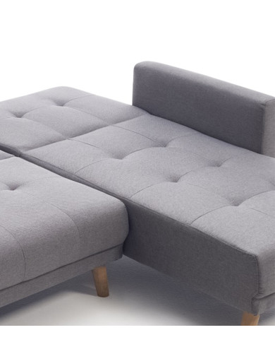 Sofá Abu – Chaiselongue cama con módulo reversible en gris Sofá Abu – Chaiselongue cama con módulo reversible en gris