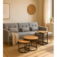 Sofá Abu – Chaiselongue cama con módulo reversible en gris