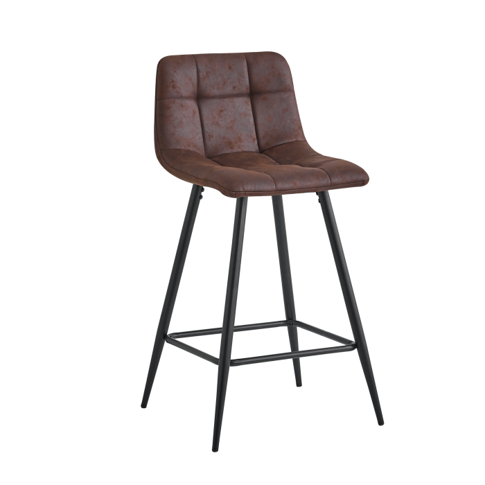 Taburetes Dio – Pack de 2 tapizados en tela chocolate