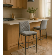 Taburetes Estor – Pack de 4 altos con tapizado antimanchas