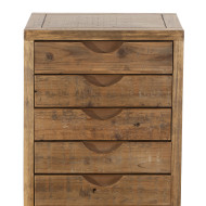 Mesa auxiliar Indi – Rústica con cajones tallados