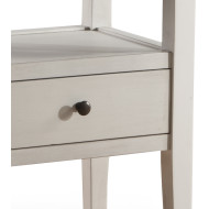 Mesita de noche Marlow – Estilo Country blanco y madera natural