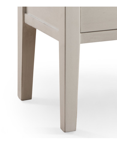 Mesita de noche Marlow – Estilo Country blanco y madera natural