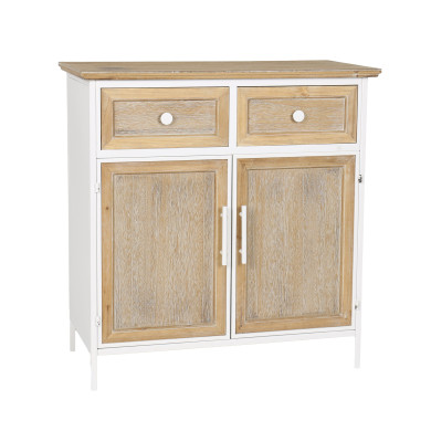 Aparador Nola – Mueble natural con estructura blanca Aparador Nola – Mueble natural con estructura blanca