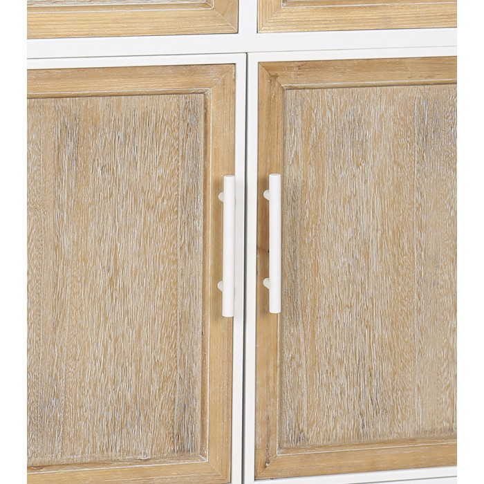 Aparador Nola – Mueble natural con estructura blanca