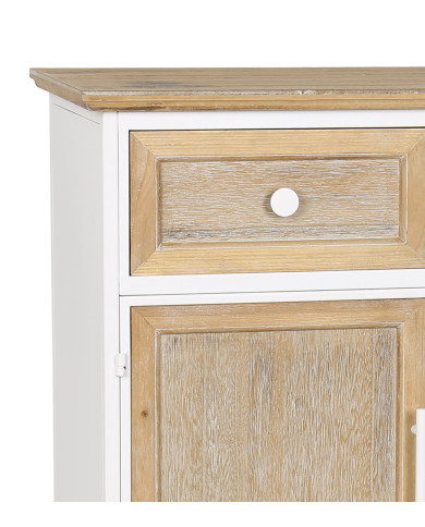 Aparador Nola – Mueble natural con estructura blanca