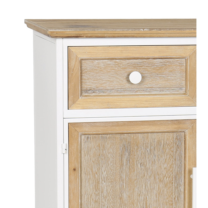 Aparador Nola – Mueble natural con estructura blanca