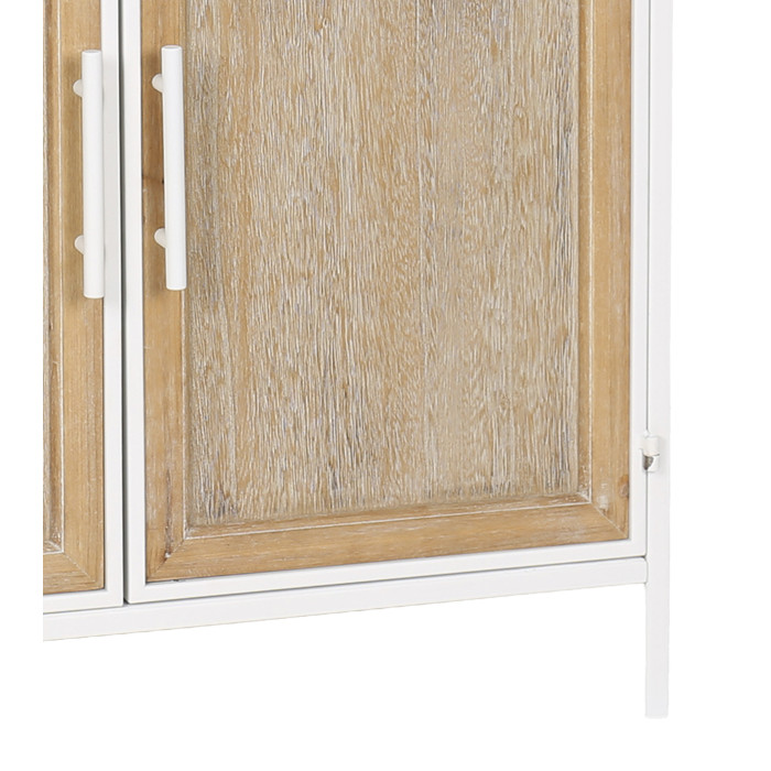 Aparador Nola – Mueble natural con estructura blanca